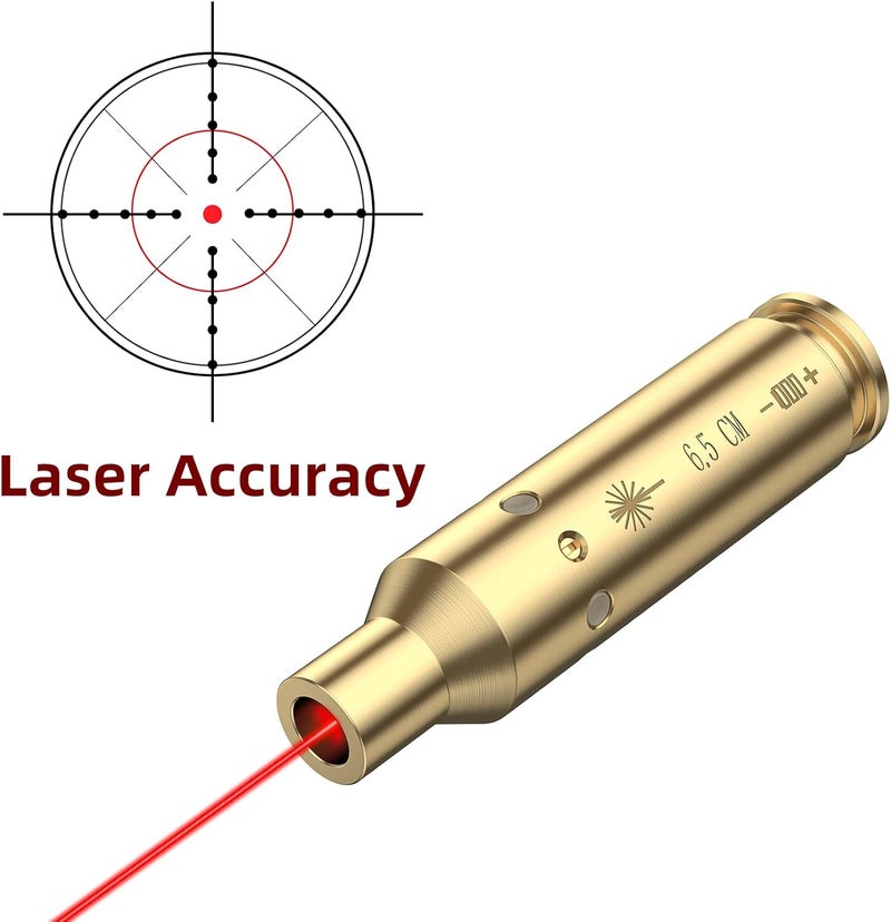 EZshoot Bore Sight Laser 9mm/ 223 5.56mm/ 30-06/25-06/270 /300BLK 7.62x35mm/ 6.5CM/ 12 Gauge Cal Red Laser Boresighter with Extra Batteries - Image 2